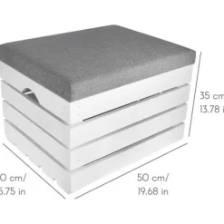Opbevaringspuf - CREATIVE DECO - Hvid - Indendørs - 50 x 40 x 35 cm Vit