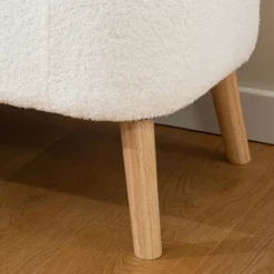 Opbevaringspuf, 65L, Fleece, Gummitræ, 120x42x45 cm, Creme