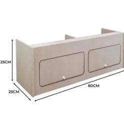 Opbevaringsskab - MDF - 80cm x 25cm x 25cm - 2 Døre - Bløde Hængsler - Sikker kastanj