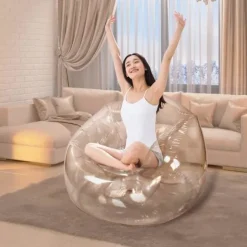 Oppustelig Flerfarvet Sofastol, Transparent Loungesofa, Transportable Møbler til Campingtur, Fest, Børneværelse, Spillerum, Stue