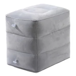 Oppustelig fodstøtte til fly, justerbar højde, holdbar, blød, universel, sammenklappelig, portab-FA- light grey