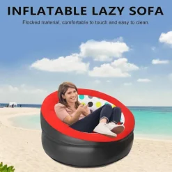 Oppustelig Lazy Sofa Foldbar Stol Bærbar Udendørs Møbel til Rejser Camping Picnic Strand