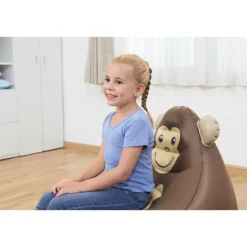 Oppustelig lænestol formet som abe til børn 72x72x64 cm max 70 kg