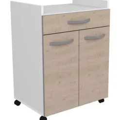 OSLO 60 cm vogn - 1 skuffe og 1 låge - L 60 x D 44 x H 81 cm - Eg farve Mast