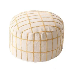 Ottoman Puf Betræk, Gulvpude Sæde Cube, Dekorativ Puf til Soveværelse og Børneværelse, Beige Puf Betræk til Boligindretning