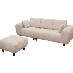 Ottoman til lige sofa "Matignon" - 70 x 70 x 46 cm - Beige beige