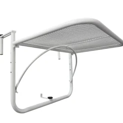 Outsolny Altan Hængebord Havebord Højdejusterbar Firkantet Terrasse Metal Hvid L60 X B56,5 X H45 Cm