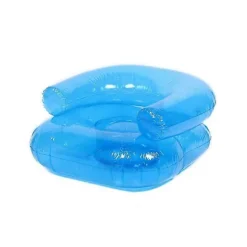 1-pak Gennemsigtig Oppustelig Sofa, Bærbar PVC Vandlegesofa, Børnelegesæde, Blå