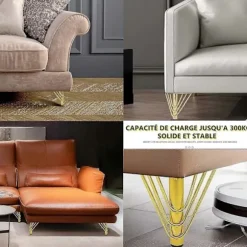 4-pak Guld Metal Møbelben, 18 cm Sofabordben, Elegante Moderne ChSofa Ben, TV-skabe, Badeværelsesskabe