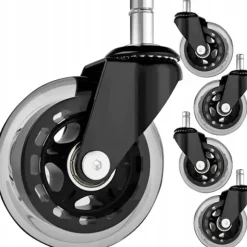 5-pak Hjul til kontorstol - 11 mm Transparent_tfrf