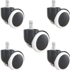 5-pak Hjul til Kontorstol - 11 mm Sort Black Svart