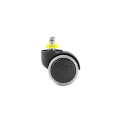 5-pak, hårde gulvhjul til kontorstol, sæt med 5 hjul til skrivebordsstol, sort, stiftstørrelse 10 mm, diameter 50 mm