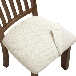6-pak Jacquard Stretch Stolebetræk til Spisestuestole, Aftagelige & Vaskbare