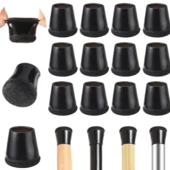 40-pak Møbelfødder / Stolbensbeskyttere med Filt – Silikone Gulvbeskyttelse til Stolben 15-18 mm