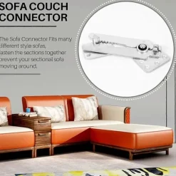 2-pak sektionssofakobling, metal sektionssofamøbelkobling sektionskoblinger til glidende sofa