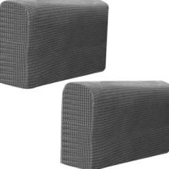 2-pak Sofa Armlænsbeskyttere til Lænestole Sofaer Skridsikre Premium Stretch Armlænsbetræk (Mørkegrå) Dark Gray