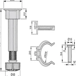 4-pak sorte kabinetnivelleringsben, justerbare møbelben, justeres fra 9,8 cm til 13 cm, til møbler, skabe osv.
