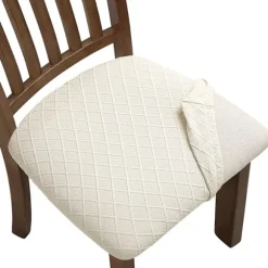 6-pak Stretch Jacquard Stolebetræk, Aftagelige og Vaskbare