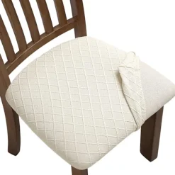 6-pak Stretch Jacquard Stolebetræk, Aftagelige og Vaskbare