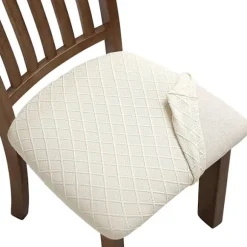 6-pak Stretch Jacquard Stolebetræk, Aftagelige og Vaskbare