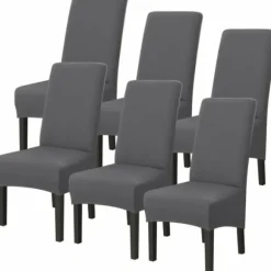 6-pak vaskbare universelle stretch stolebetræk i mikrofiber