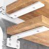 Pakke med 6" Flydende Hyldeknægte, Kraftige Metal L-Knægte Kompatible Hylder, Vægmonterede, Hvide[CO]