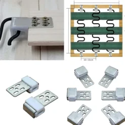 Pakke med 30 Metal Sofa Fjederclips, Fjederclips til Møbler med 5 Huller, Reservedele til Polstrede Møbler, Udskiftningsdele til Sofa