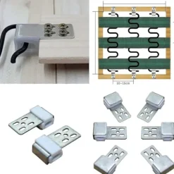 Pakke med 30 metalsofa-fjederklemmer, fjederklemmer til møbler med 5 huller, reservedele til polstrede møbler, reservedele til sofa