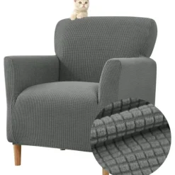 Pakke med 1 Stretch Lænestolsbetræk 1 Personers, Jacquard Klublænestolsbetræk Vaskbart Chesterfield Lænestolsbetræk Lænestolsbeskytter kompatibel med Stue T | Fyndiq