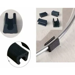 Pakke med 20 U-formede plastikstoleben - 12 mm diameter - Sort - Til rørformede stålstole