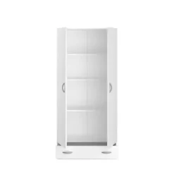 PARISOT Garderobeskab 2 hængslede låger + 1 skuffe - Spånplade - Hvid indretning - L 78 cm x D 38 cm x H 170 cm - VARIA Vit