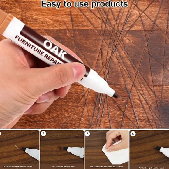 Parket Reparationssæt, Voksstifter til Trærestaurering, Træ Reparationssæt, Møbel Touch-Up Pen, Møbelreparation, Træ Reparationsvoks Tilbehør, 6 Stykker | Fyndiq