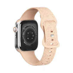 Passer til iwatchS9 876SE Apple Watch armbånd præget lille rose silikone Solsikke - sandrosa Sunflower - sandy pink 38/40/41mm
