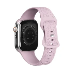Passer til iwatchS9 876SE Apple Watch armbånd præget lille rose silikone Solsikke - lavendel lilla Sunflower - lavender purple 38/40/41mm