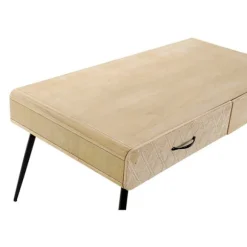 Paulownia træ metal sofabord MDF træ DKD Home Decor naturlig/svart