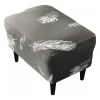 1PC(Hvid fjer) Ottoman Cover Rektangulær Stretch Ottoman Cove