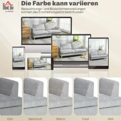 3-personers sofa, højdensitetsskum, snorstof, 188 cm