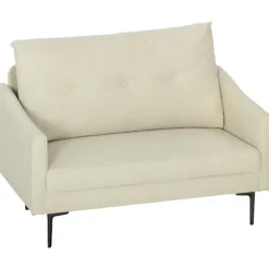 2-personers sofa, skumhynde, stofbetræk, cremehvid