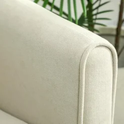 2-personers sofa, skumhynde, stofbetræk, cremehvid