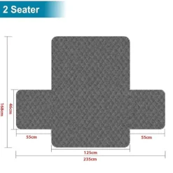 Pet Sofa 1/2/3 Personers Betræk Quiltet Overtræk Vaskbart Betræk Sofa Beskytter 3 Seater Grey