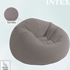 Phthalatfri Beanless Bag Stol, grå, 107 x 104 x 69 cm