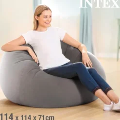 Phthalatfri Beanless Bag Stol, grå, 107 x 104 x 69 cm