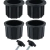 Pieces Balkon Parasol Tilbehør, 4 Hulringe til Parasol og 2 Håndskrueknapper, Parasolholder Tilbehør til Terrassebord Balkon Terrasser (Sort)