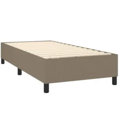 Plan seng med madras - Eksklusiv bolig - 80x200 cm - Taupe stof - Farvet LED-stripe
