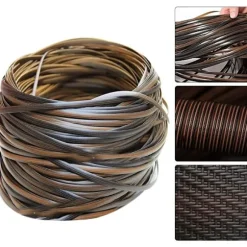 Plastik Rattan - 32m - Rattan Reparationsmateriale - Høj Styrke - Reparationssæt til Havestole - Rattan Møbelreparation - Brun_xx