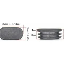 Plastikdupper til møbelfødder ovale dupper til stole plastikdupper til møbelfødder ovale dupper til trampolinstole 20 stk. (15x30mm)