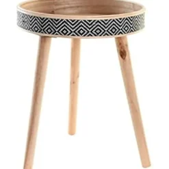 Plateau - DKD HOME DECOR - Standard - Sort Træ - 41 x 41 x 50 cm - Praktisk Design Svart vit