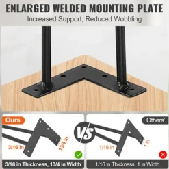 Pæle til bord i hårnåle - DUOKU - 711 mm - Metal - 4 stk. - Belastning 226,8 kg