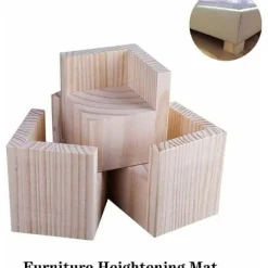 [PLEE] 4-pak Møbelhævere Træmøbelhævere, Skrivebords- og sengehævere Møbelløftefødder Ben op til til Skrivebord Bord Seng (Størrelse: 5x5x5cm)..