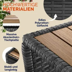 Polyrattan sidebord grå 45x45x40cm